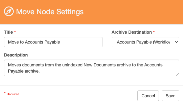 Move node configured to release to the Accounts Payable archive.