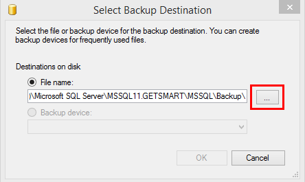 Select Backup Destination