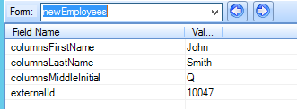 Form Data Table.