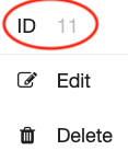 Ellipsis menu for process field with the field ID circled.