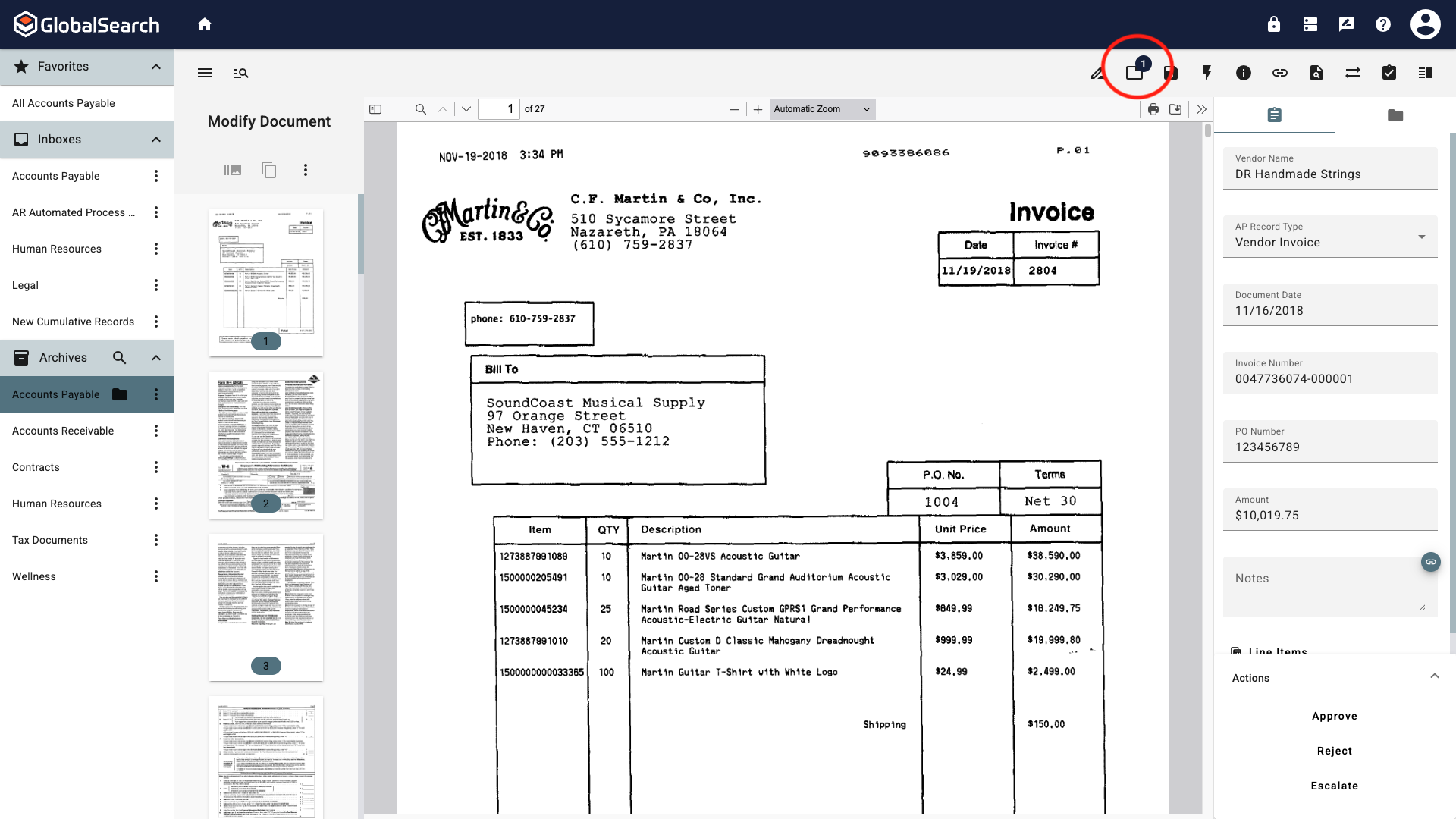 Open new documents in the document viewer toolbar.