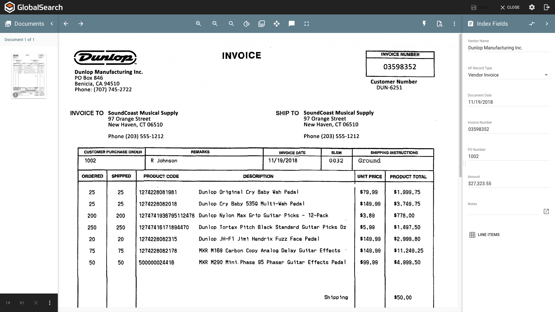 GlobalSearch legacy document viewer.