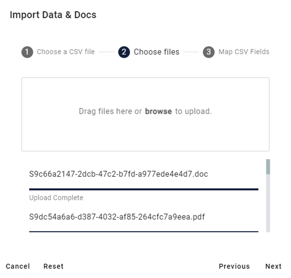 Chose the files to be uploaded.