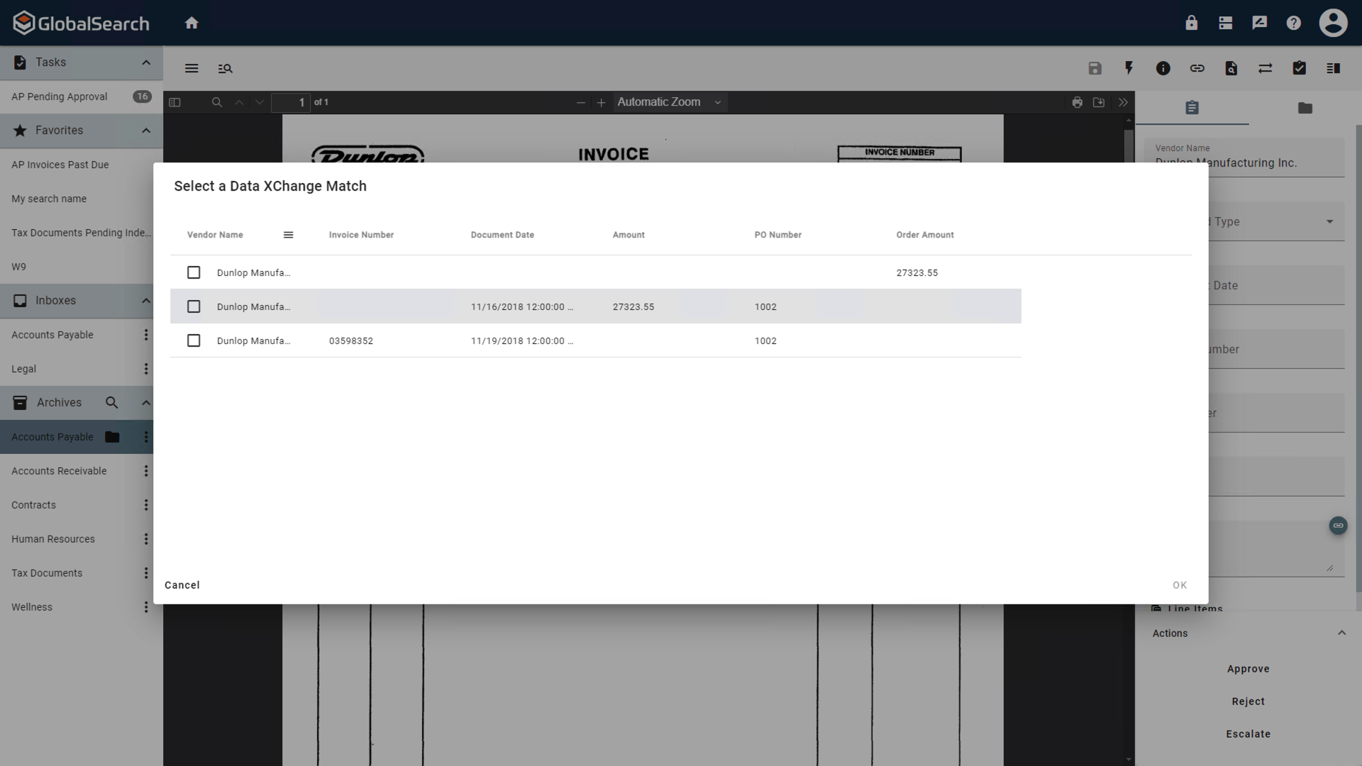 Data XChange options.