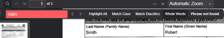 Only exactly what is entered into the search will be highlighted if anything exists.
