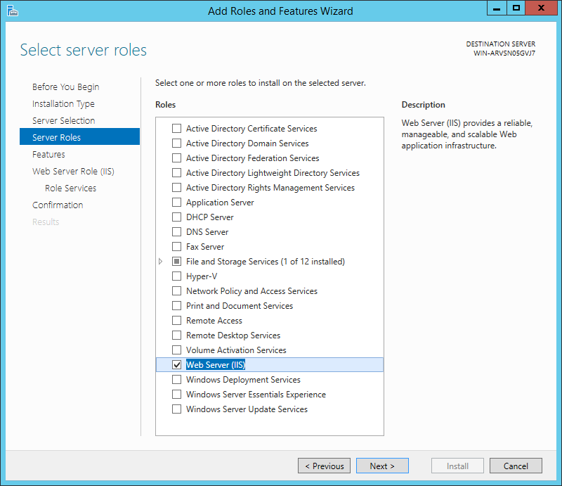 Windows Web Server IIS.