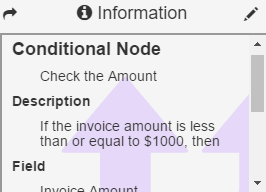 The Information Pane in the GlobalCapture Designer containing the details of the node settings.