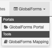 Expanded GlobalForms menu with portal and mapping options. 