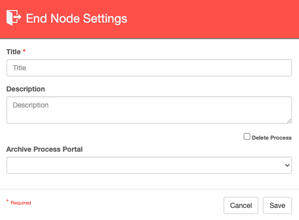 End node setting with no configuration.