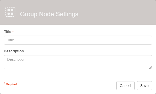 Group Node Settings dialog.