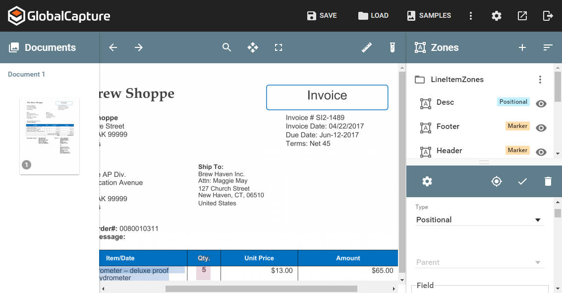 Template Designer interface.