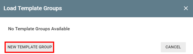 Load Template Groups dialog with the New Template Group button indicated.