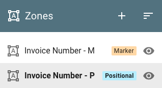 GlobalCapture zones to locate and capture the invoice number.