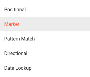 Dropdown list of zone types from the zone properties panel.