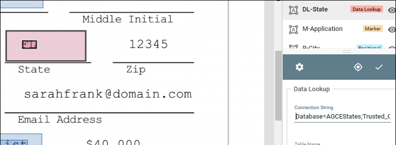 Data Lookup Zone