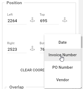 The Position Group in the Zone Properties Panel with the Anchor menu selected.