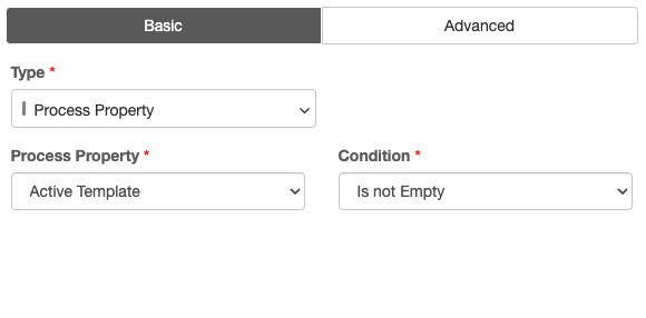 No value input is exposed when the condition does not require it.