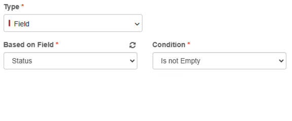 No value input is exposed when the condition does not require it.