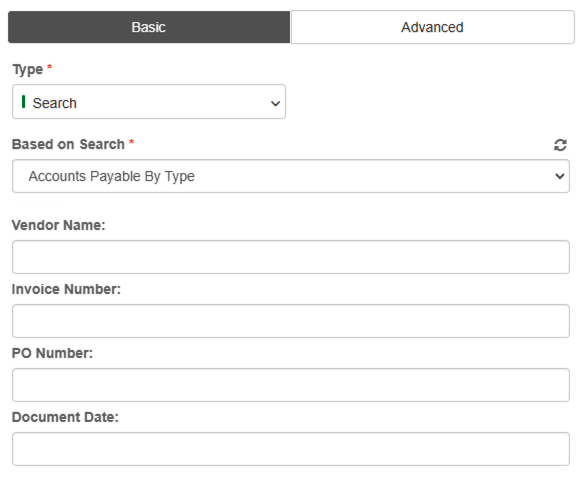 Search prompts for AP GlobalCapture Invoices over 5000 dollars search.