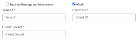 Expanded oAuth settings for oAuth authentication.