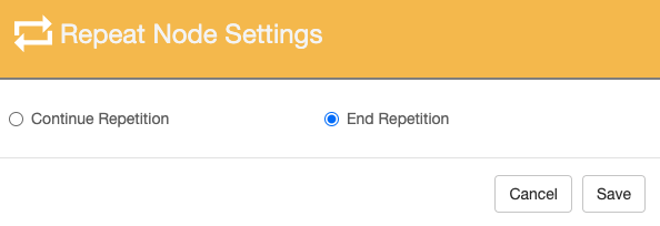Repeat node path settings for end repetition.