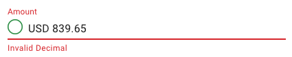 Invalide data format in an amount field. Characters in a decimal field are not allowed.