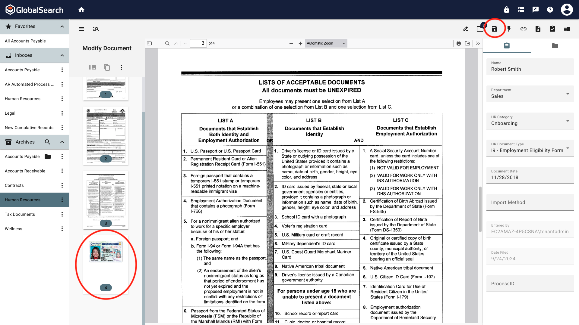 Document with new page added.